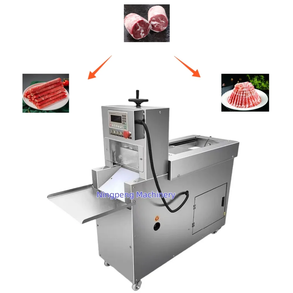New Industrial Butcher Equipment 4 Rolls Floor Base Meat Food Slicer Thick Cut Machine for Sausage Bacon Lamb Beef More