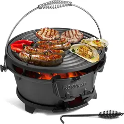 Cast Iron Grill Outdoor Mini Small Hibachi Grill Portable Charcoal Grill for Outdoor Camping Stove Surface 9.8