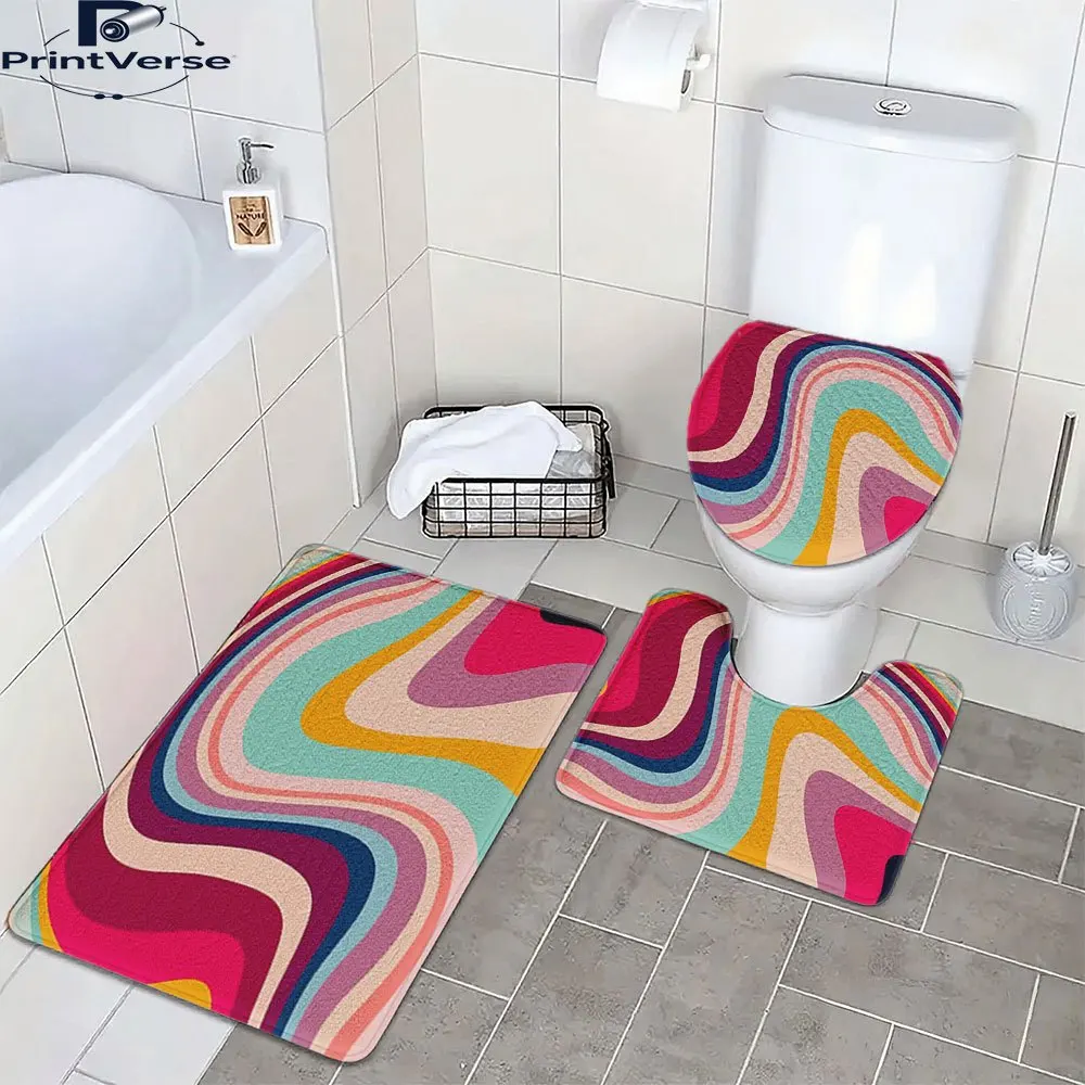 

Домашнее использование Ретро Цветные блоки Палочки для мороженого Оранжевый Стильный Ванная комната Красивые и практичные коврики для ванной, идеально подходят для праздничных магазинов