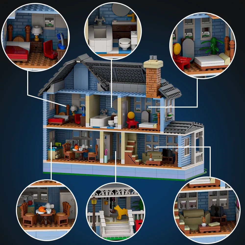 MOC Scena Filmowa Architektura Domu Gilmore Girls Klocki Model Małe Miasteczko Hotel Cegiełki DIY Zabawka do Składania dla Dzieci Prezent