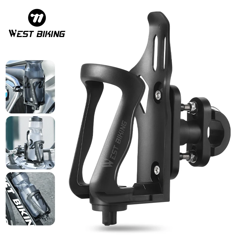 WEST BIKING Motorcycle Water Bottle Holder Universal Bicycle bottle Cage Mount Adjustable Motorcycle Handlebar Bottle Bracket