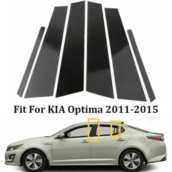 6 Stuks Gloss Black Pijlerpalen Venster Portierbekleding Decoratie Sticker Styling Auto Accessoires Fit Voor KIA Optima K5 2011-2015
