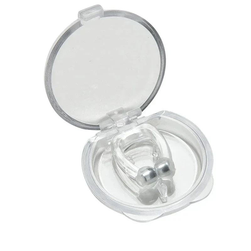 1-8pcs Anti Snore Stop Snoring Nose Clip Silicone Magnetic Sleep Tray Sleeping Aid Apnea Guard Night Device with Case