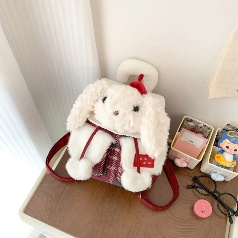 Backpack Adjustable Straps Cartoon Dog Backpack Large Capacity Soft Rabbit Schoolbag Creative Sweet Animal Shoulder Bag Gift
