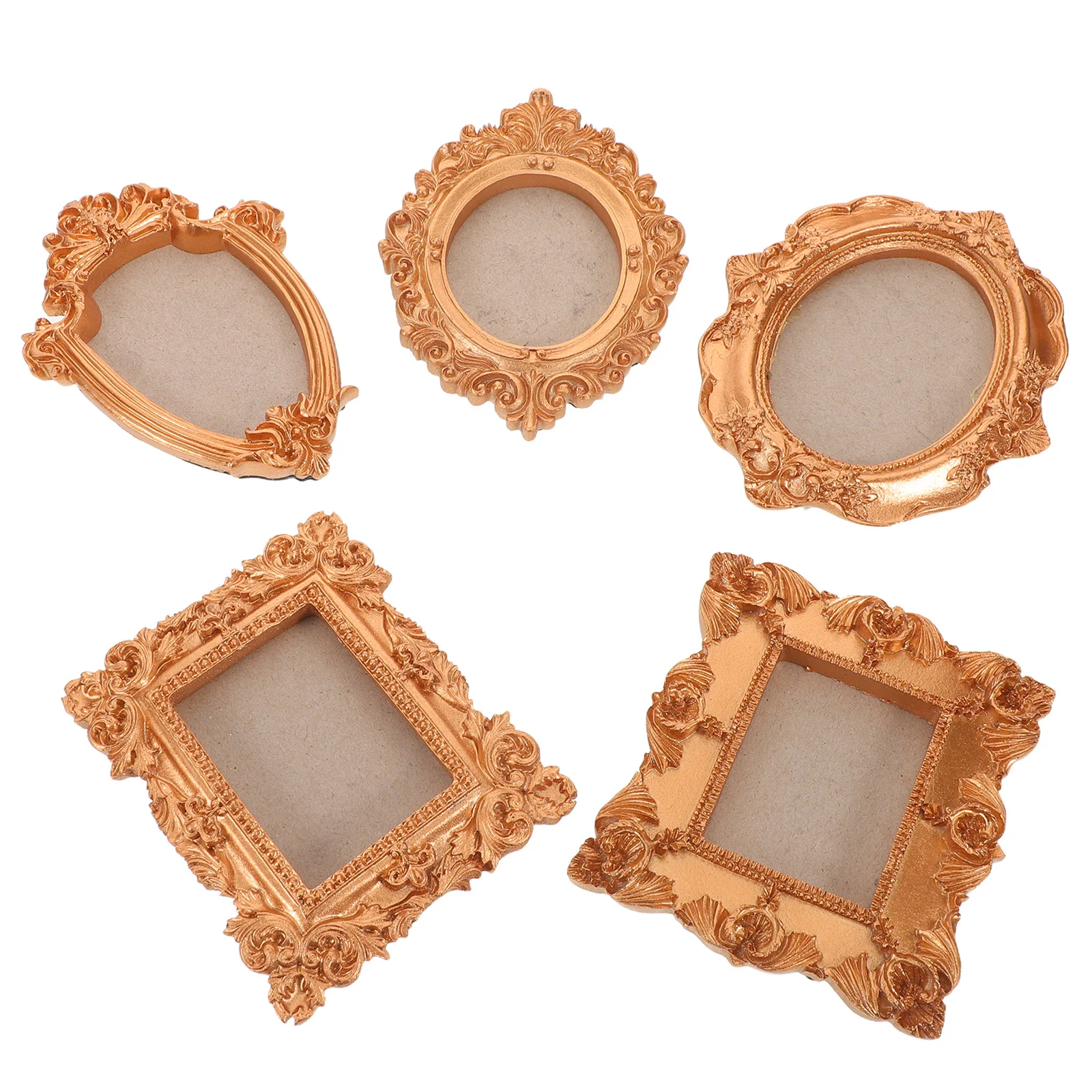 

5Pcs Fridge Picture Frame Magnets Gold Magnetic Display Frames for Photos Dried Flowers Seashell Creative Home Decor Accessories