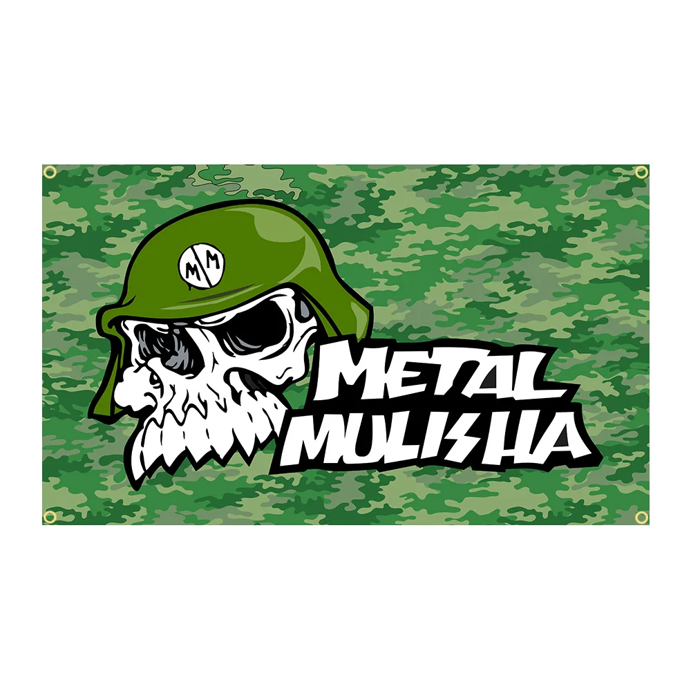 

90x150cm Metal MM Skull Monster Trucks Flag Polyester Printed Garage or Outdoor Decoration Banner Tapestry