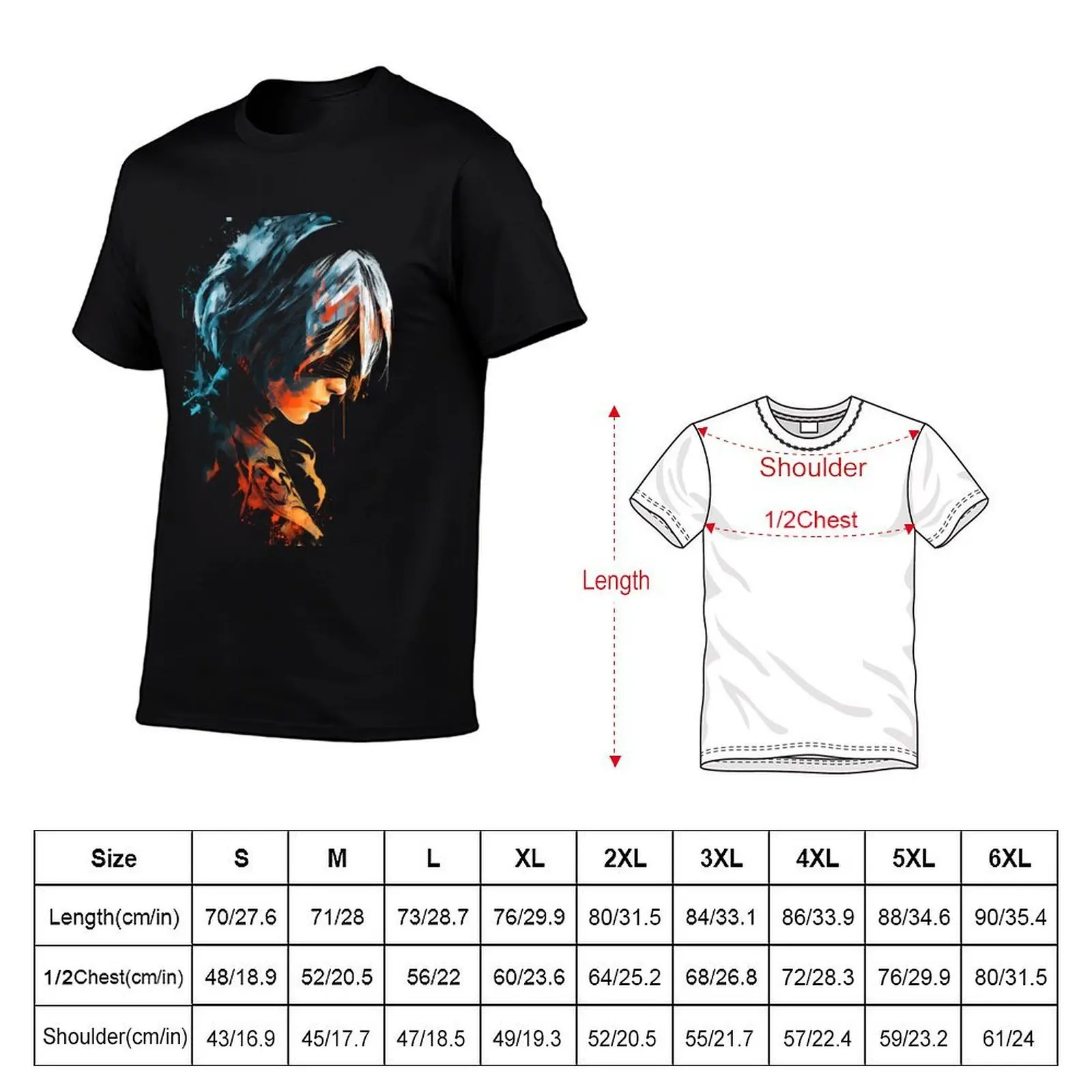 2B YoRHa No.2 Nier Automata Print design T-Shirt man clothes Funny t-shirts plain white t shirts men