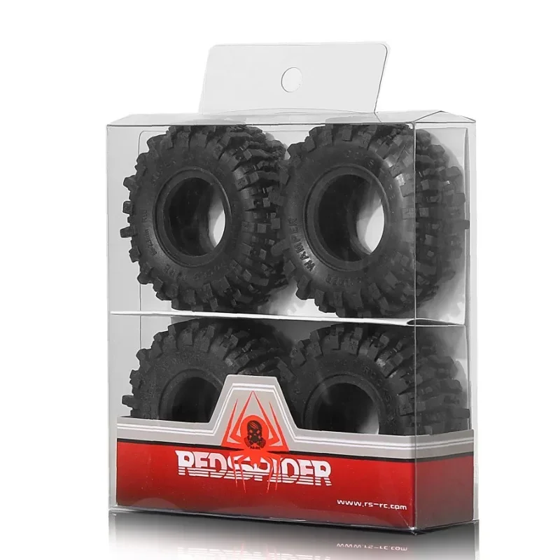 4pcs 55mm 1.0" Soft Rubber Wheel Tire Mud Tire for 1/18 1/24 RC Crawler Car TRX4M SCX24 AX24 Upgrade Parts Accessories