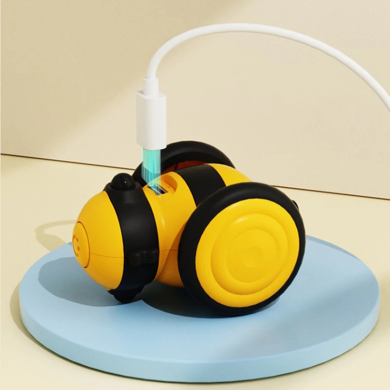 Electric Cat Car toy Cute Bee Running Kitten Pet Toys Interactive Random Moving Stick Teaser Feather Electric Pet Cat Toys