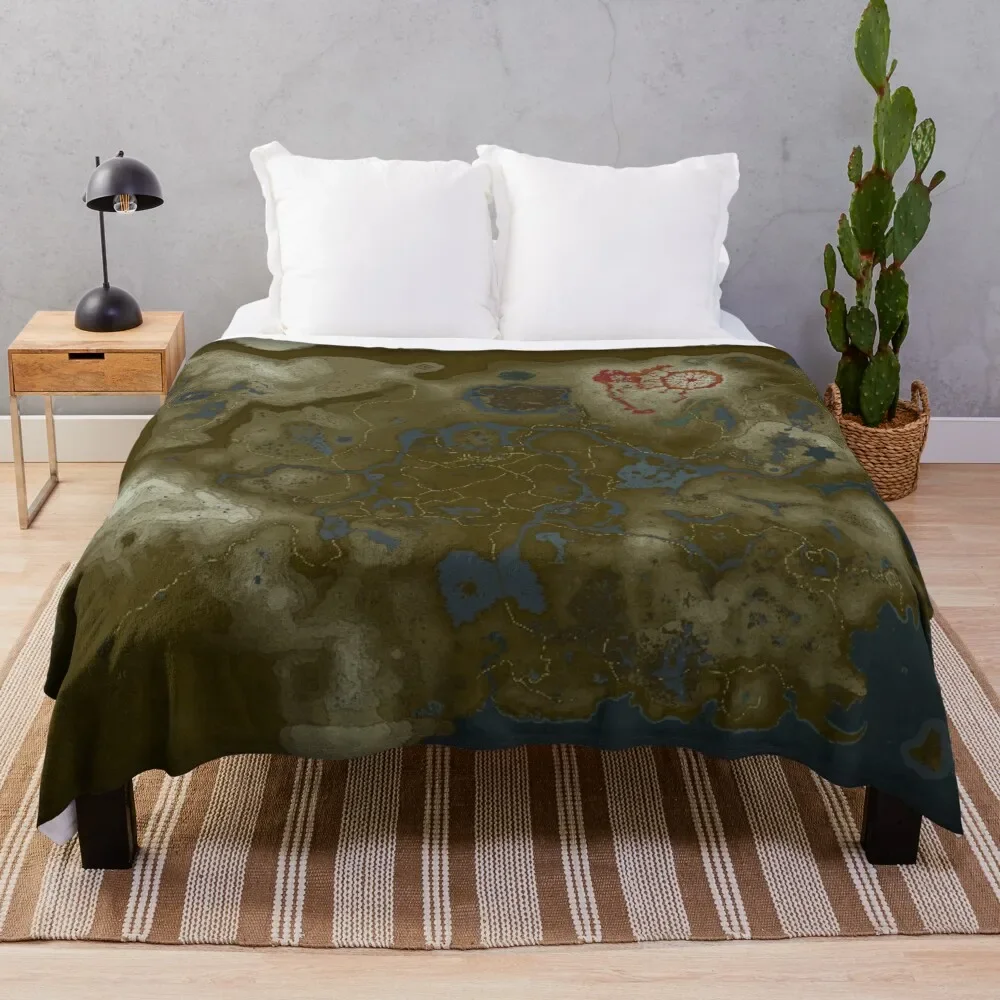 

LoZ BOTW Map Throw Blanket for sofa Summer Dorm Room Essentials Blankets