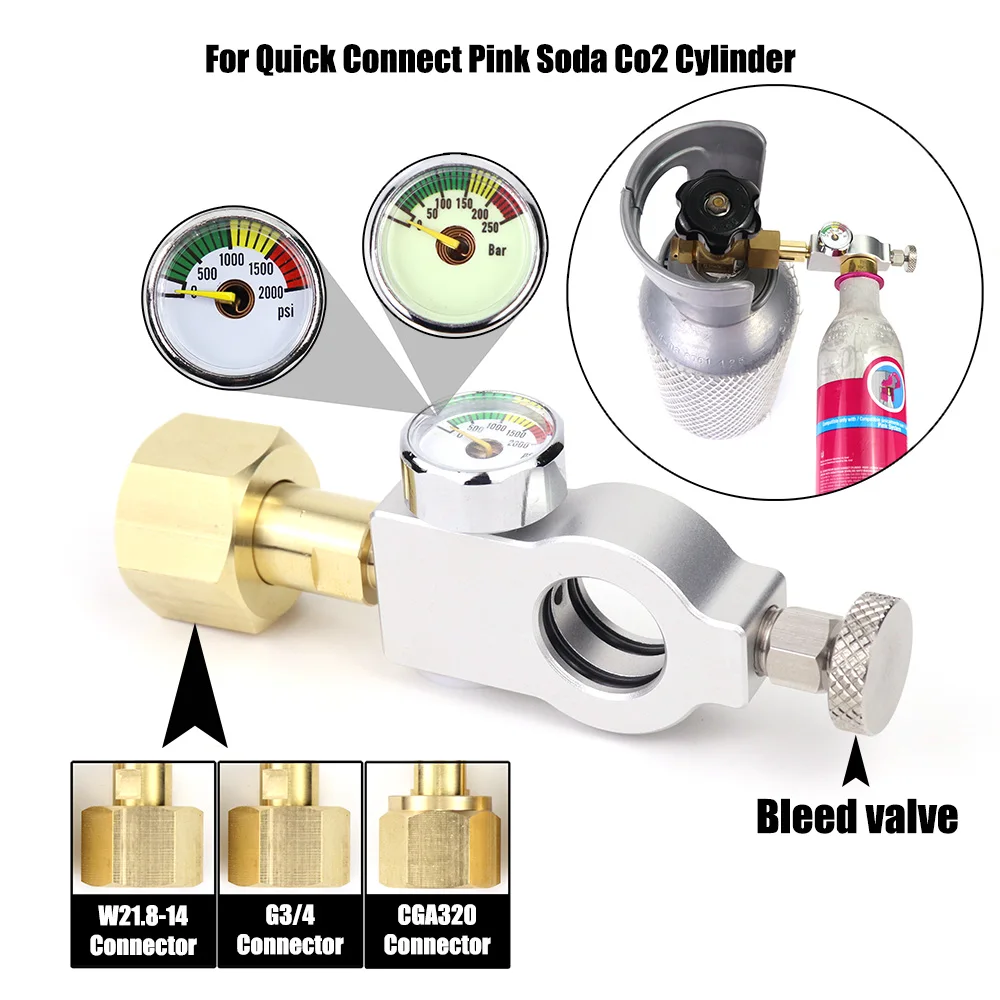 Adapter stacji napełniania butli z gazem sodowym Co2 Pasuje do różowej butli SodaStream Quick Connect z W21.8-14 G3/4 CGA320 Connect