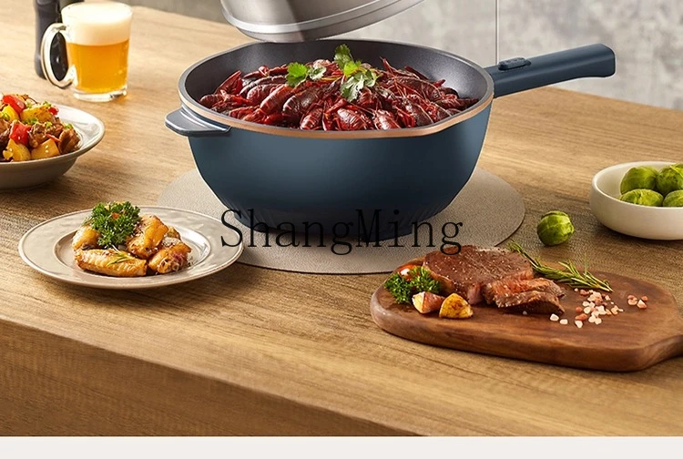 ZYY wok da cucina elettrico multifunzionale per uso domestico padella elettrica integrata padella antiaderente