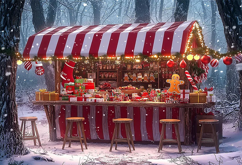 Фон Mehofond Рождественский красный торт бар детский портрет Рождество Снежный лес пейзаж подарок блестящие чулки фото фон для студийной фотосъемки