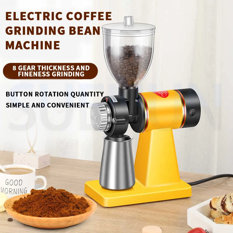 Moedor de grãos de café elétrico moedor de mão pequeno estilo águia voadora moedor de rebarbas planas espessura ajustável