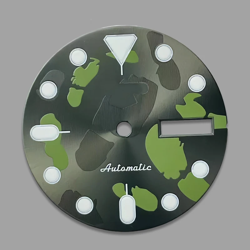 Diameter 28.5mm Dial Strong Green Luminous Surface NH36 Mechanical Watch Modification Fits NH36 Mechanical Movement