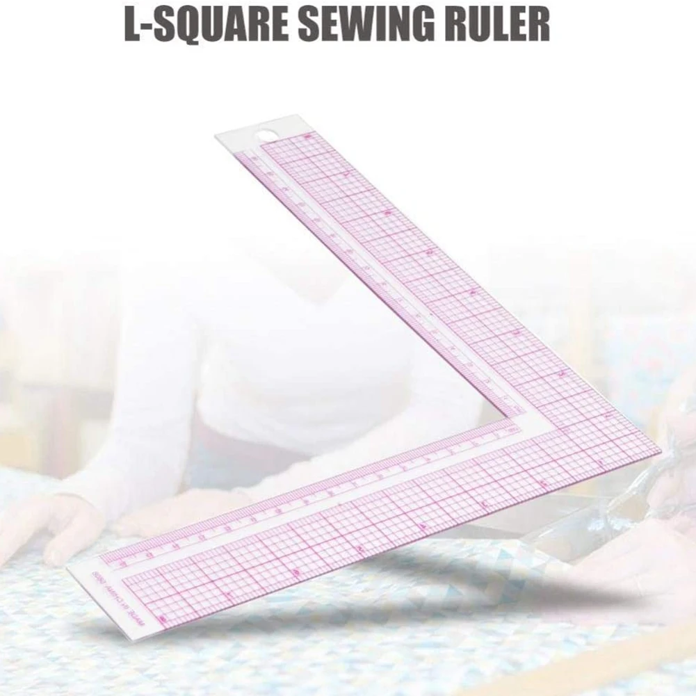 ABLG Sewing Measure Rulers 90-Degree L Shape Square Ruler Metric And Imperial Clothing Ruler Tailor Craft Tool