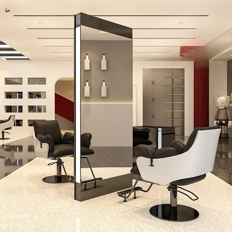 

Новое зеркало для парикмахерской, одностороннее зеркало для парикмахерской, специальное зеркало для завивки пола и зоны окрашивания волос с лампой