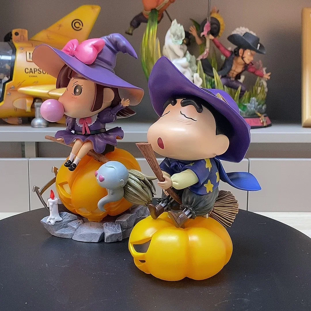 18-20cm Crayon Shin-Chan Can Emit Light Ai Jiang Xiao Ai Halloween Figure Model Decorate Toys Pumpkin Shape Gk Ornaments Gift