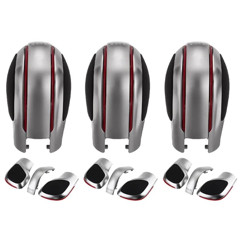 3X Red DSG Gear Shift Knob Cover Lever Headball Cover For Golf MK6 MK7 R Passat B7 B8 CC