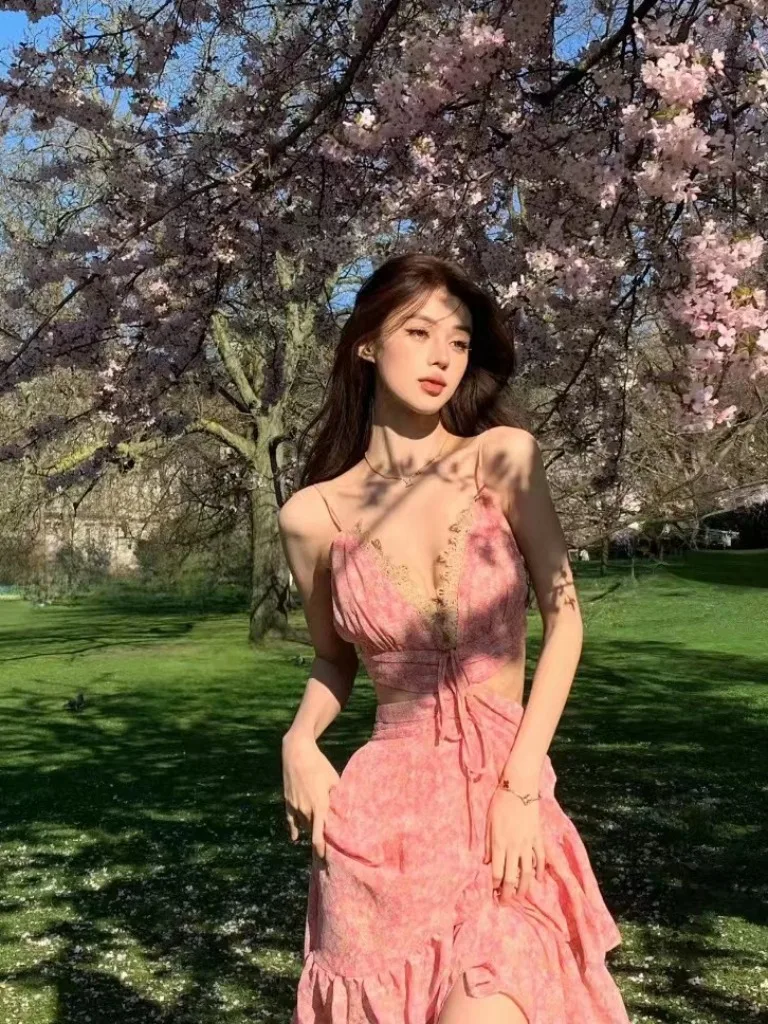 Superbe île Vaion dentelle florale Maxi Dr Sexy pur désir plage côte vacances jupe longue coupe ample V Ne Polyester