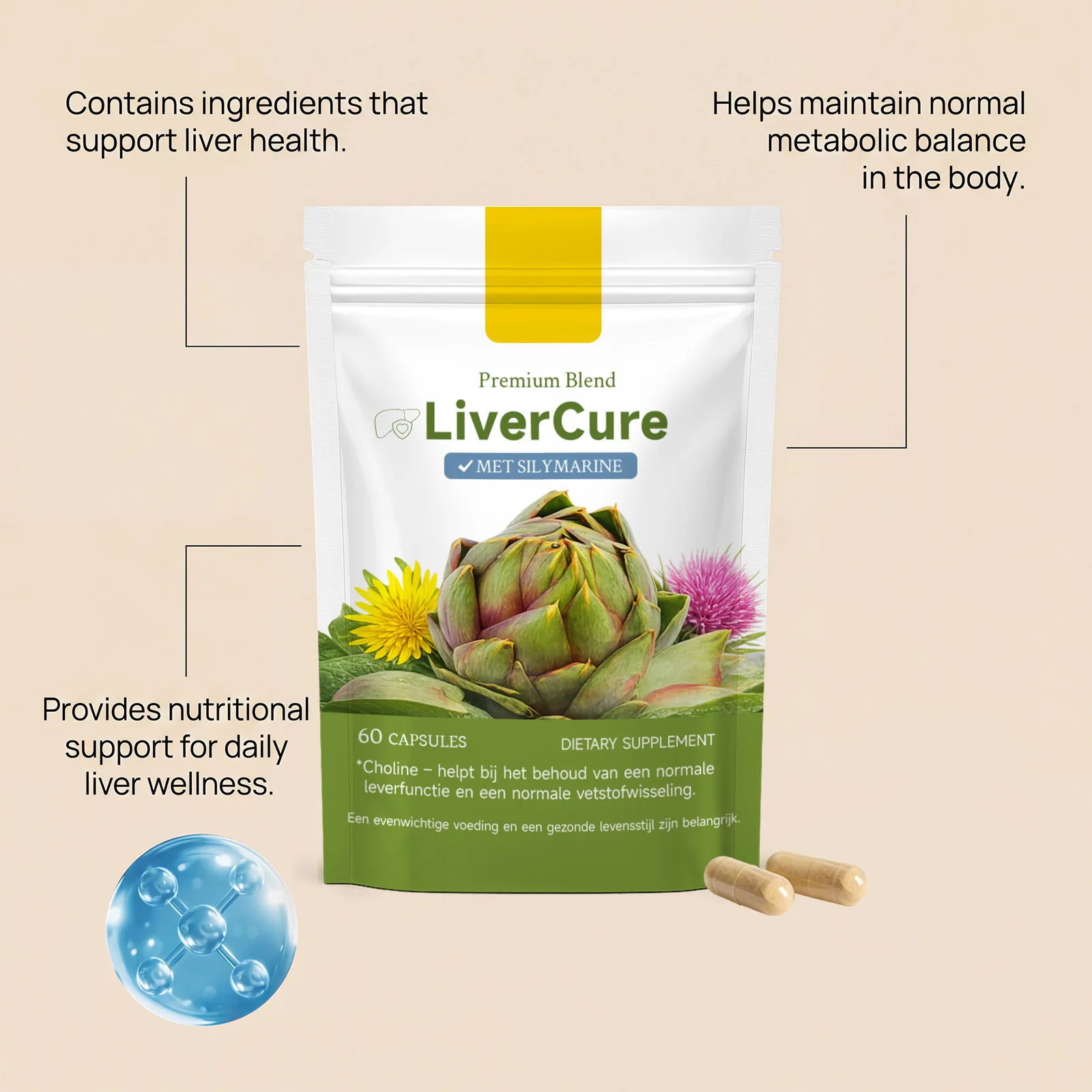 High Potency Milk Thistle Liver Capsules Natural Liver Detoxifier Support Digestion Healthy Liver Function Daily Care Pills