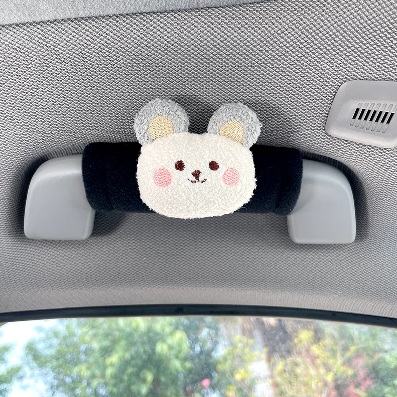 Leuke Cartoon Konijn Panda Autodak Handgreep Cover Universele Alle Seizoenen Auto-interieur Armsteunbeschermer Auto Decor Accessoires