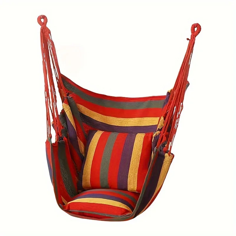 

1pc outdoor hammock chair, canvas leisure swing chair without pillow and cushion, indoor and outdoor hammock, garden leisure fur