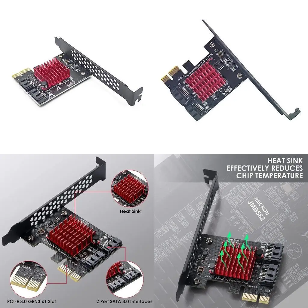 

4X7E Full Speed PCIE Gen3 to Expansion Card PCIE Full Speed to 2 Port Transfer Adapter Fast 6Gbps