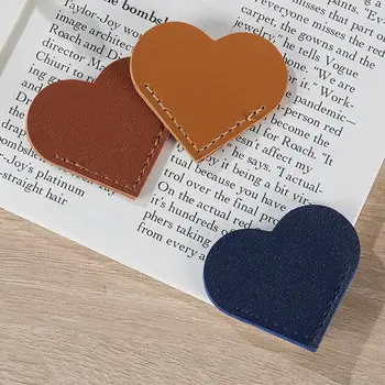 2/套 愛心造型書籤 PU皮革角套 書籍保護套 便攜式閱讀工具 教師禮物 學校可愛文具 10 最佳銷售 皮革書籤 - №8