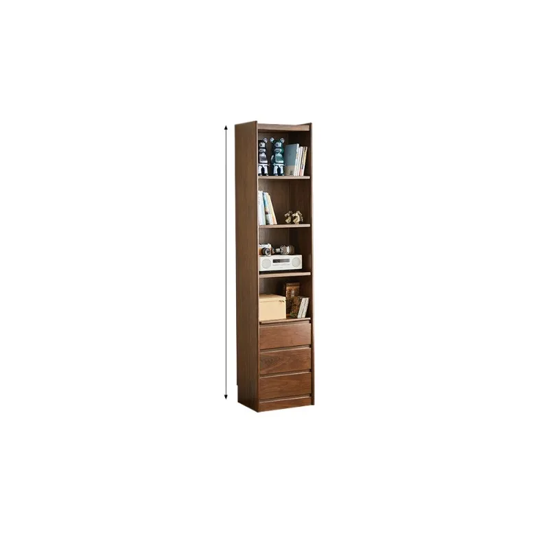 

Black walnut Nordic household narrow cabinet simple multi-functional storage living room side cabinet