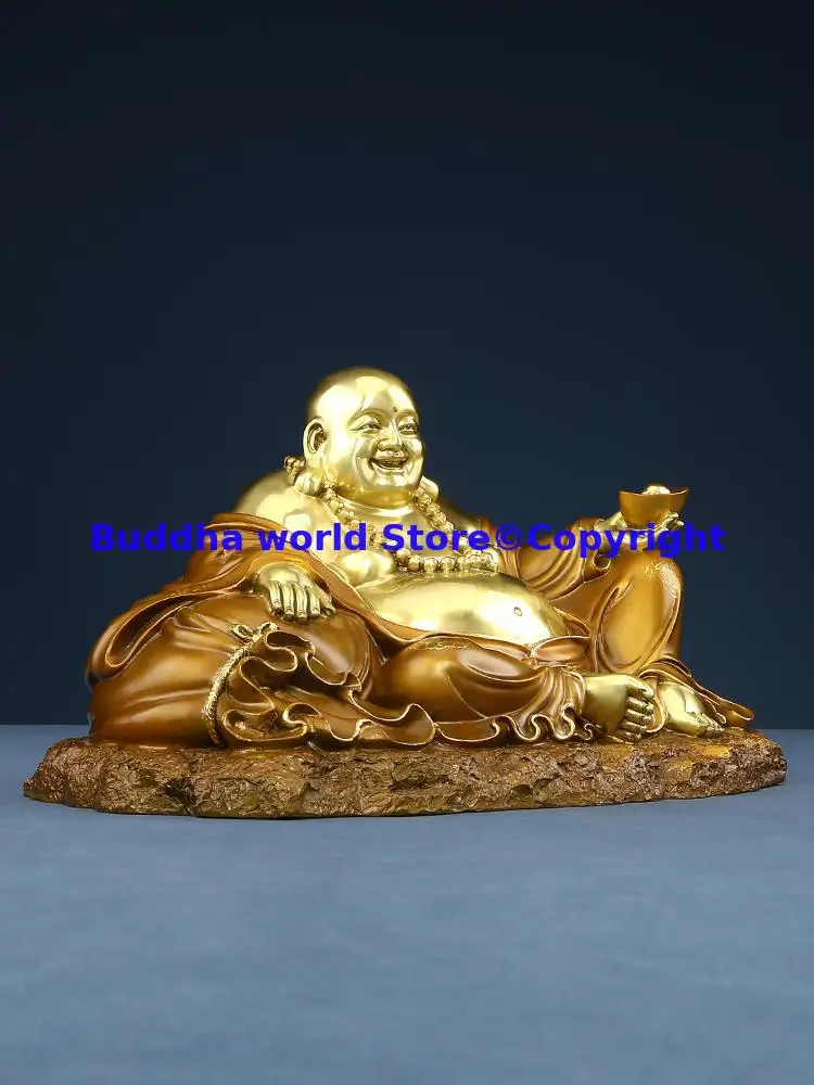 2026 HOME company Business career prosperous good luck COPPER God of Wealth CAI SHEN Maitreya Buddha God copper Christmas 40cm