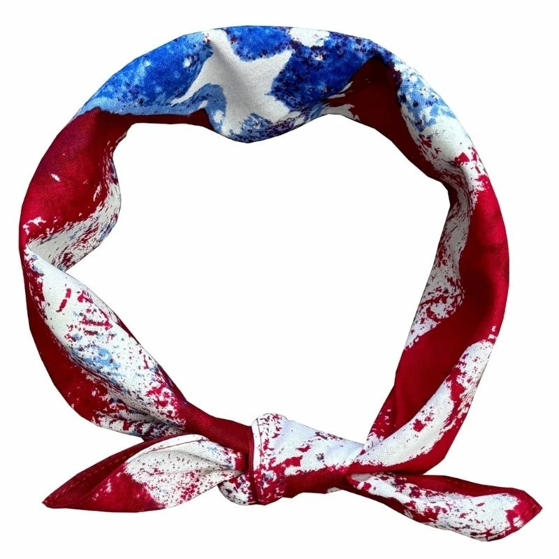 55x55cm Cotton Print Bandana Western Bandana Cotton US Flags Cowboy Headwrap