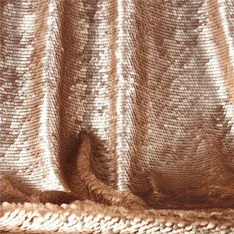 Metallic Fish Scale Stage Gold Sequin Fabric for Clothing  Wedding Dress Garmen Designer Fabric Wide 130cm Sold By the Yard