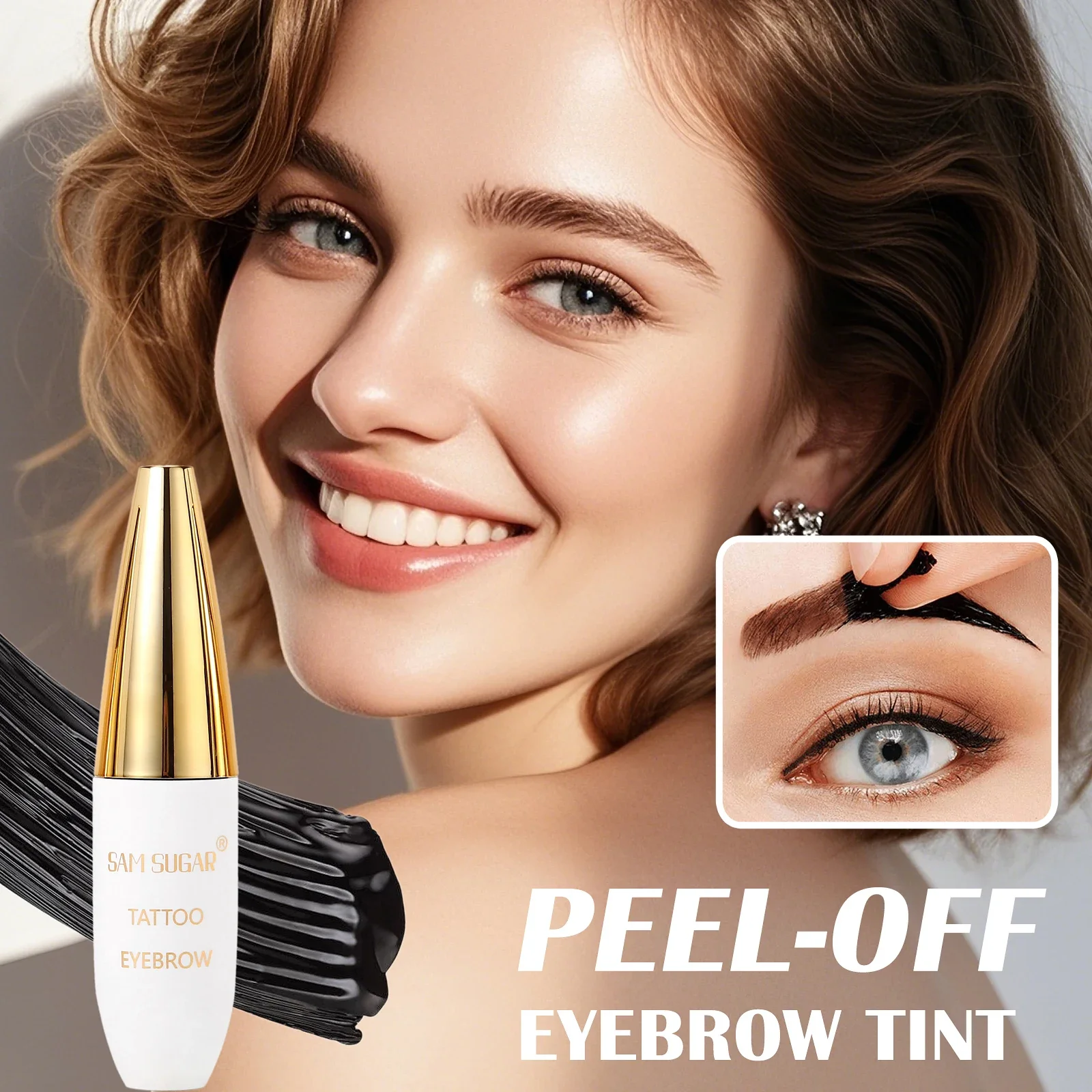 كريم وشم الحواجب المقاوم للنقل، طويل الأمد، مقاوم للماء، لون الحواجب، تركيبة تقشير، لمسة نهائية طبيعية #3