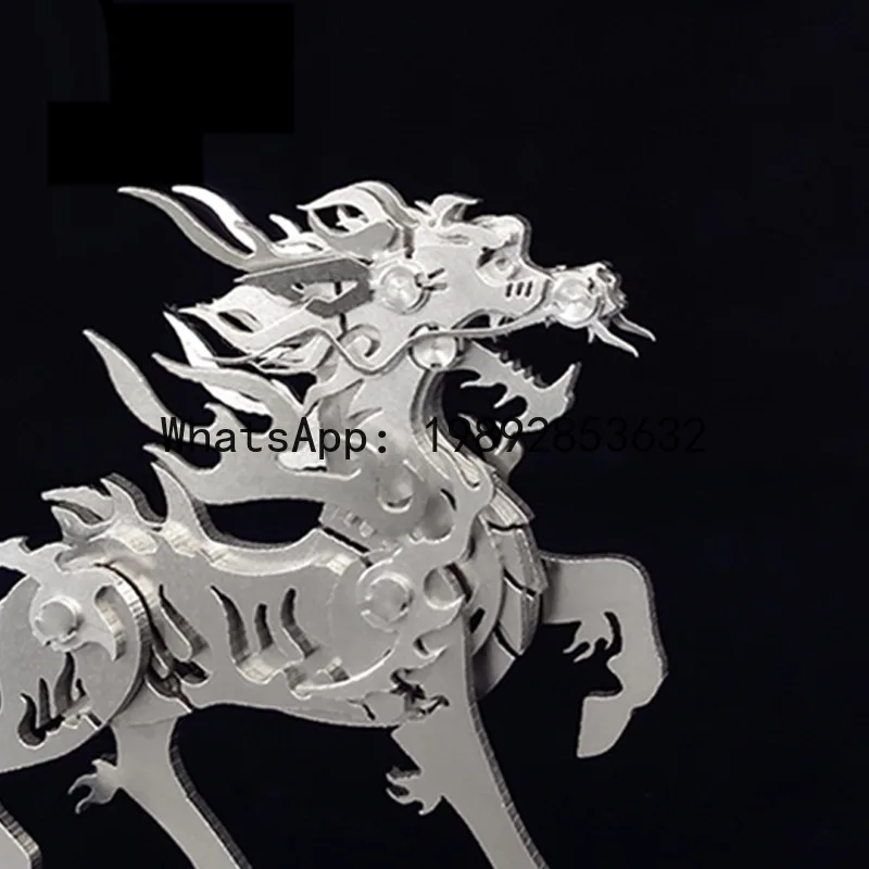 ZZ steel Warcraft fire unicorn three-dimensional toy model mechanical assembly manual stainless steel assembly puzzle