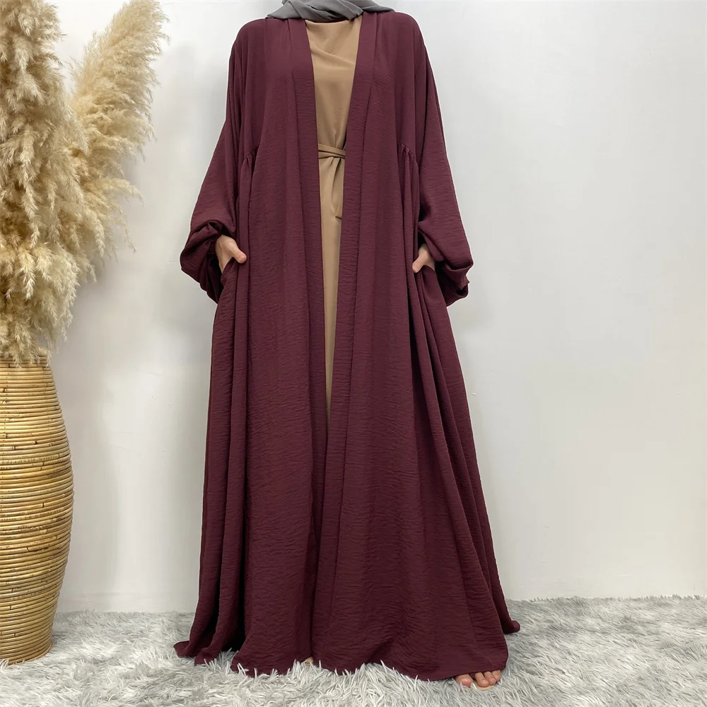 Middle East new fashion Muslim clothing long skirt loose Cardigan Dubai Turkey stretch cuff dress Islamic women elegant clothing