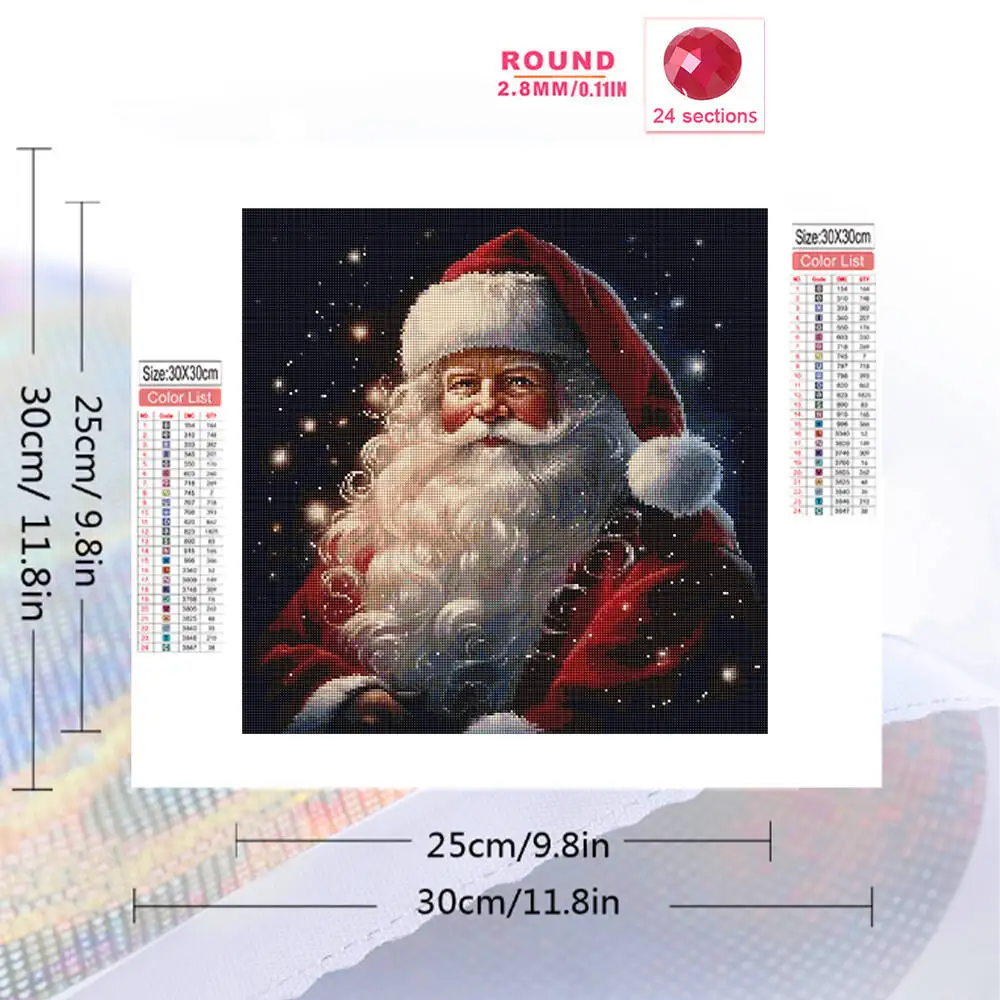 Evershine 5D DIY Diamond Mosaic Santa Claus Portrait Suitable For Beginners Diamond Painting New Arrival Christmas Gifts