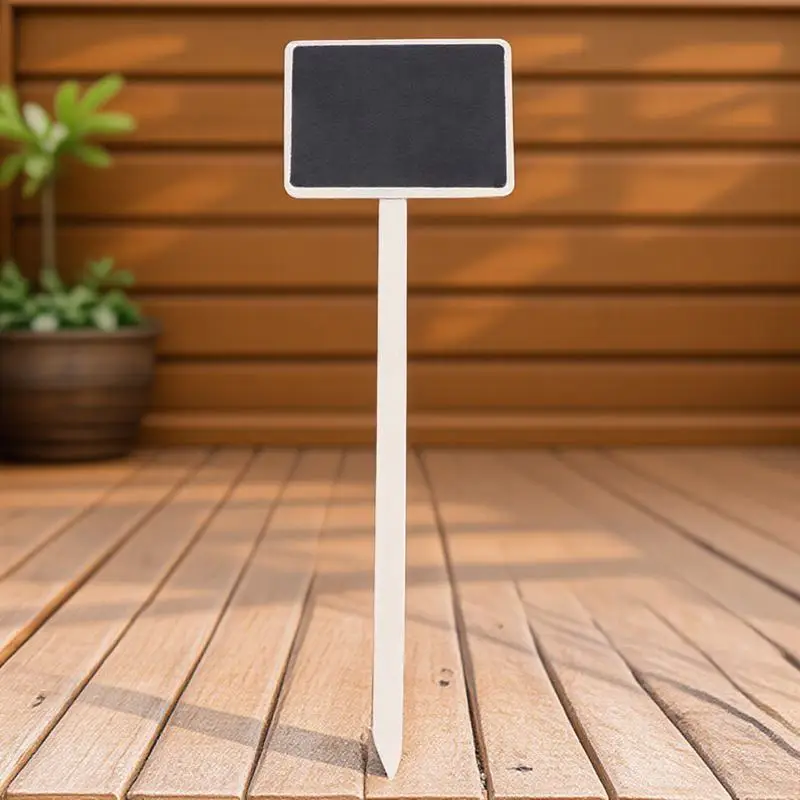 

20pcs Mini Wooden Chalkboard Picks Boxwood Decorative Garden Plant Pot Tags Wedding Party Messages