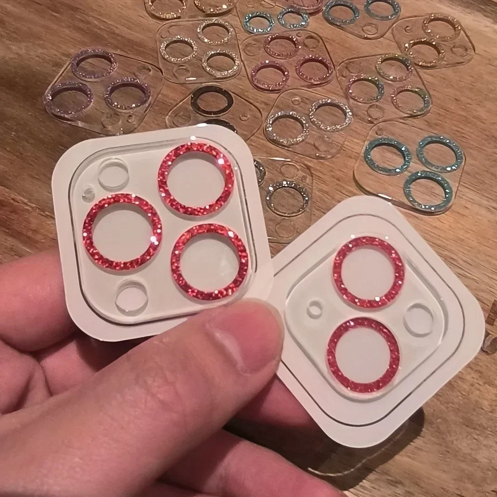 واقي عدسة الكاميرا اللامع لهاتف آيفون 15 16 برو ماكس - مقاوم للخدش، هدية أنيقة للمناسبات الخاصة