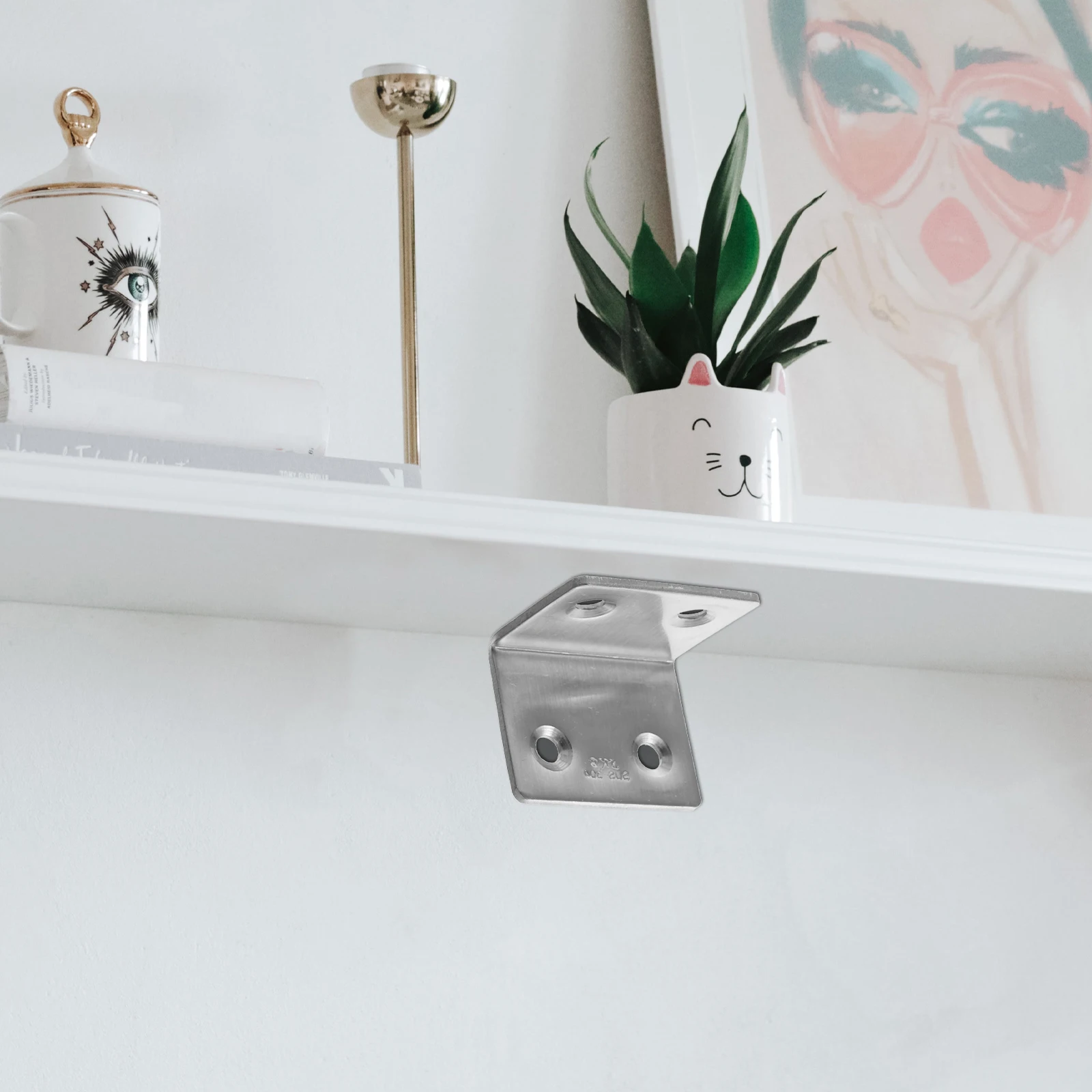 

10 Pcs Stainless Steel Corner Brackets Silver Small Shelf L Shape Metal Reusable Hardware Wood Plastic Mounting