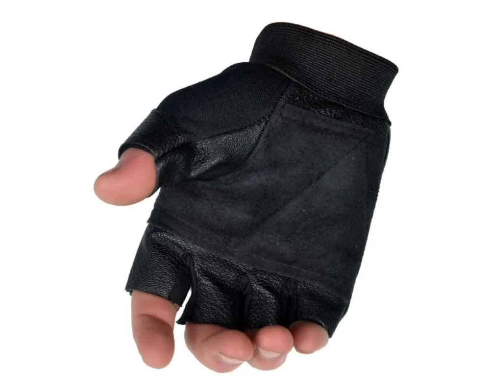 Мотоциклетные перчатки без пальцев для вождения, кожаные перчатки для спорта на открытом воздухе, перчатки с половиной пальца для мужчин и женщин, велосипедные, пешие прогулки, рыбалки, мотоперчатки