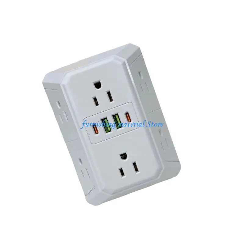 Y5GD Moderns Wall Mount Power Outlet 2 USB A 2 USB C High Capacity Wall Outlet