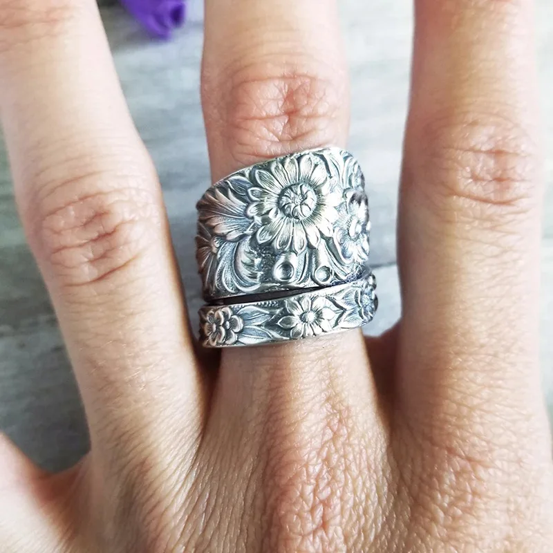 New Sunflower Dark Series Flower Ring with Colorful Flowers for Women\'s Engagement   Adjustable Opening