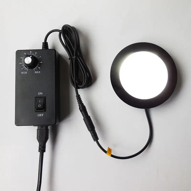 50-75mm Stereo Biological Microscope Bottom Light Lamp LED Backlight Illuminator Round Light Source 90V-240V