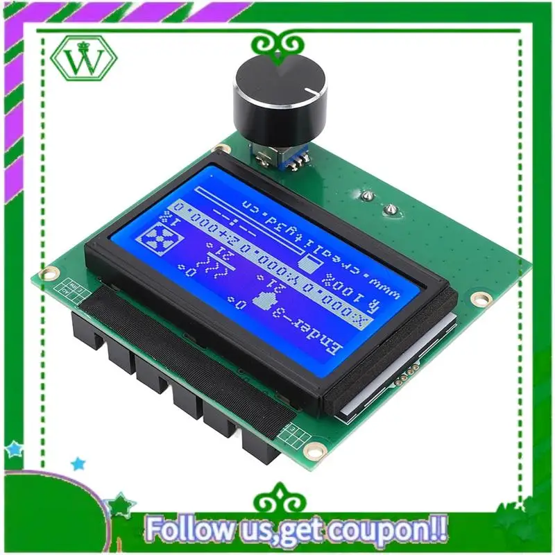 Reliable-3D Printer LCD Display Screen With Control Panel, 12864 Blue Screen For Ender 3, 3S, 3X, 3 Pro