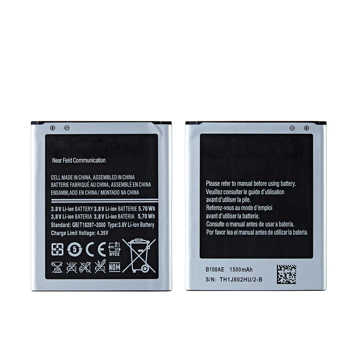 Brand New B100AE 1500mAh  Battery For Samsung Galaxy Ace 3 S7270 S7272 S7260 S7262 G318 S7273 Mobile Phone Battery