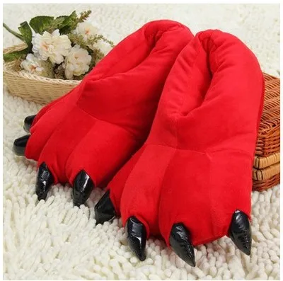 2024 Winter Soft Kigurumi Slippers Women Men funny Shoes Animal Christmas Dinosaur Claw Plush Home Shoes