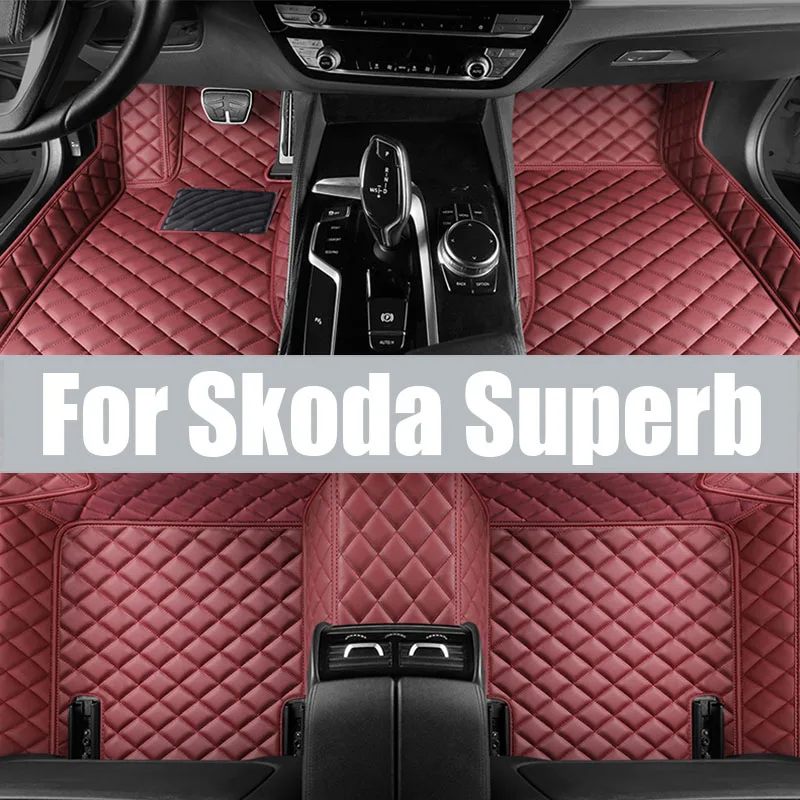 TPE Custom Car Floor Mats For Skoda Superb 2013 2014 2015 Waterproof Carpet Auto Interior trunk mat