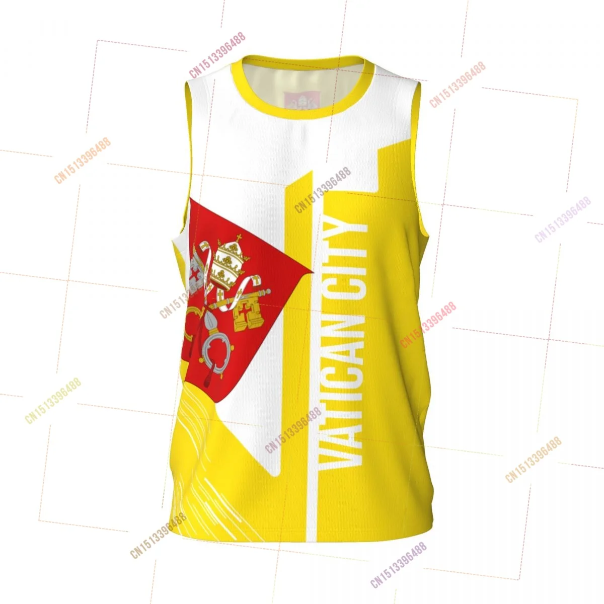 2027 Vatican City 3D Flag Sports T-shirts Men Clothing Breathable For Basketball Running Fitness T shirt