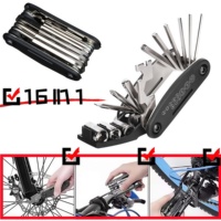 16 in 1 Bike Multi Tool Kit Portable Bicycle Repair Tool Set Includes Allen Wrench Socket Screwdriver Tire Levers for Bikes